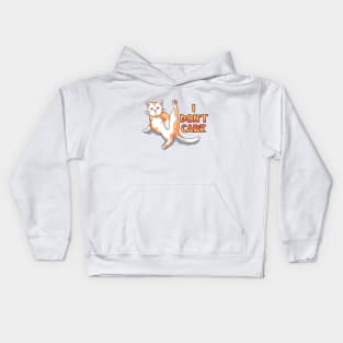 Lazy cat don't care with everythings Kids Hoodie
